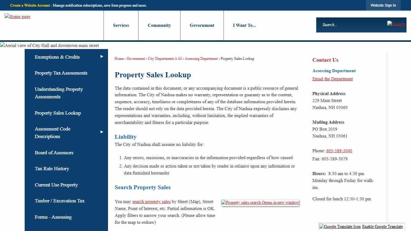 Property Sales Lookup | Nashua, NH