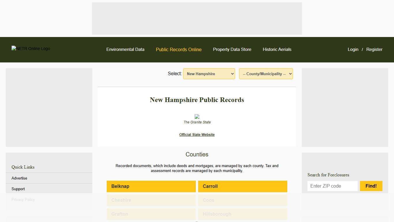New Hampshire Public Records Online Directory